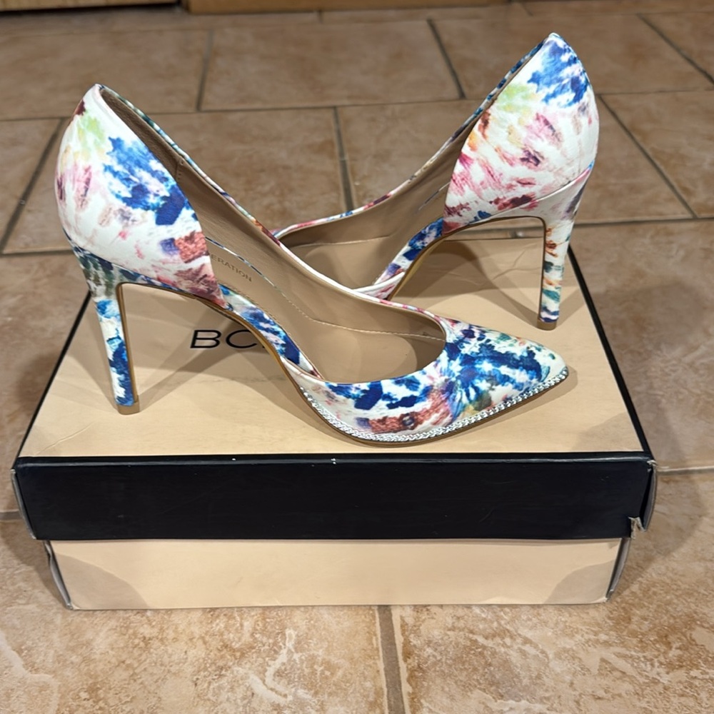 BCBGeneration Tie Dye Color High Healed Shoes